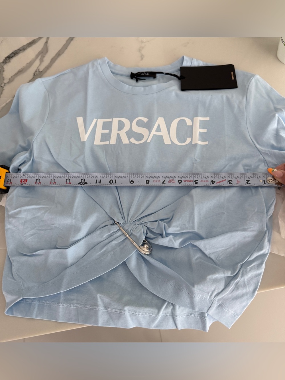 Versace Safety Pin Logo T Shirt - Picture 7 of 7